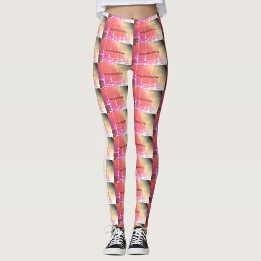 Leggings Dessin abstrait MODERNE en blanc rouge clair (Devant)