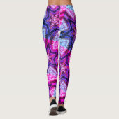 Leggings Dessin abstrait MODERNE en bleu-rose-rouge-profond (Dos)