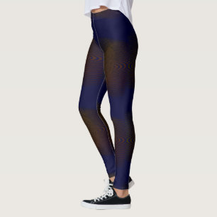 Leggings Dessin abstrait MODERNE en mosaïque bleu-marron-pr
