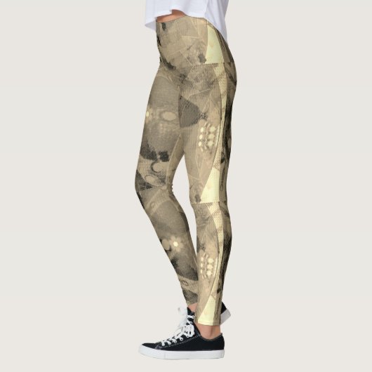 Leggings Dessin abstrait MODERNE en noir-brun-clair - (Gauche)