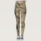 Leggings Dessin abstrait MODERNE en noir-brun-clair - (Devant)