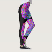 Leggings Dessin abstrait MODERNE en rose-clair-noir-bleu (Droite)