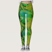 Leggings Dessin abstrait MODERNE en vert-jaune-clair (Devant)