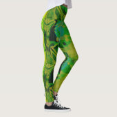 Leggings Dessin abstrait MODERNE en vert-jaune-clair (Droite)