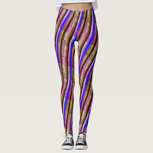Leggings Dessin abstrait MODERNE rose-bleu (Devant)