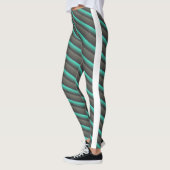 Leggings Dessin abstrait MODERNE vert blanc gris foncé (Gauche)