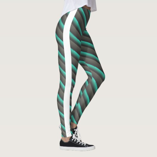 Leggings Dessin abstrait MODERNE vert blanc gris foncé (Droite)