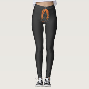 Leggings Dessin animé de la Faucheuse dans un cimetière au