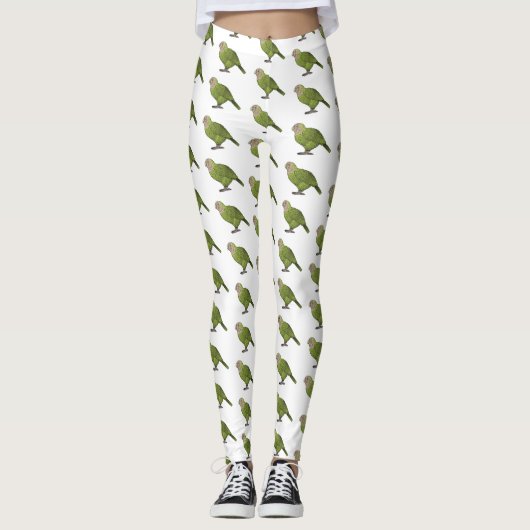 Leggings dessin animé d'oiseaux de Kakapo (Devant)