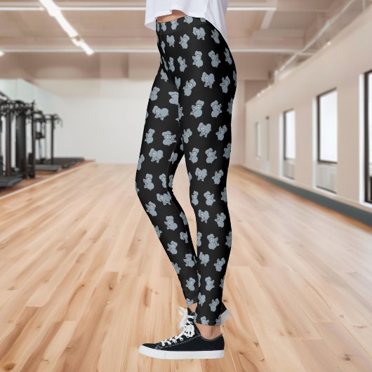 Leggings dessin animé éléphant gris