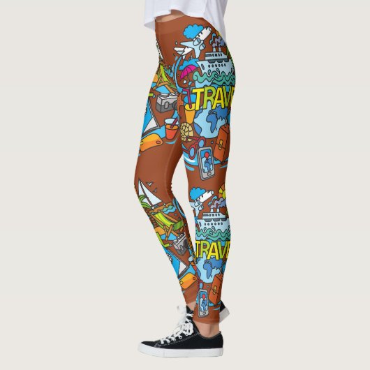 Leggings Dessin arrière - plan cool brun foncé (Gauche)