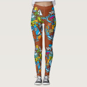 Leggings Dessin arrière - plan cool brun foncé (Devant)