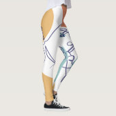 Leggings dessin d'art affiche d'une femme buvant du café (Droite)
