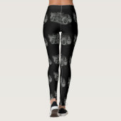 Leggings dessin de camion-feu blanc noir inverse (Dos)