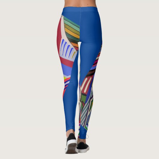 Leggings Dessin de collage multicolore (Dos)