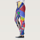 Leggings Dessin de collage multicolore (Gauche)