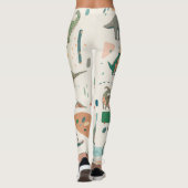 Leggings Dessin de Dinosaur : jeu d'illustrations vintage. (Dos)
