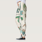 Leggings Dessin de Dinosaur : jeu d'illustrations vintage. (Gauche)