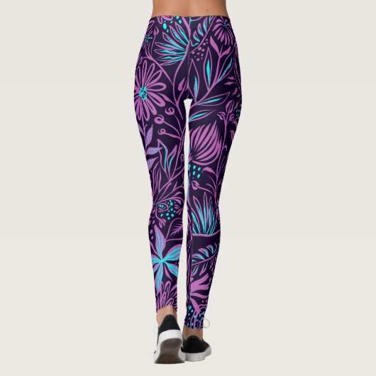 Leggings Dessin de feuilles motifs (Dos)