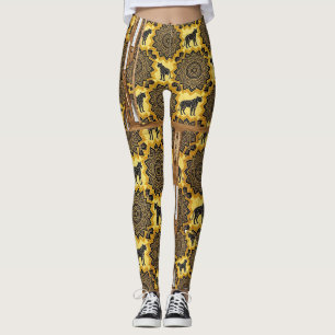 Leggings Dessin de léopard Fusion de motifs Art