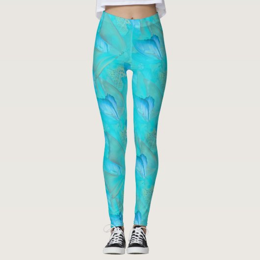 Leggings Dessin de ligne Rose Gold Elegant (Devant)
