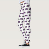 Leggings Dessin de moto de sport violet (Gauche)