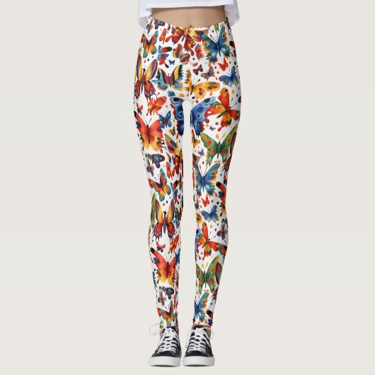 Leggings Dessin de papillon coloré (Devant)