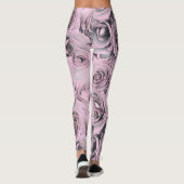 Leggings Dessin de roses roses roses (Dos)
