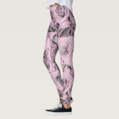 Leggings Dessin de roses roses roses (Gauche)