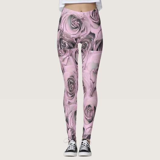 Leggings Dessin de roses roses roses (Devant)