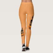 Leggings Dessin d'Halloween au chat effrayé sur Citrouille (Dos)