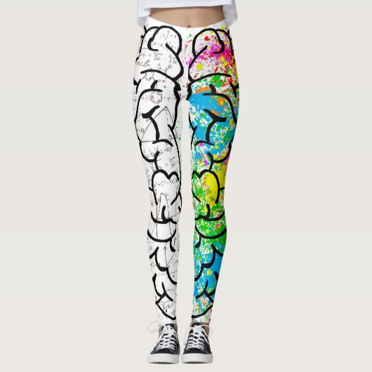 Leggings Dessin d'idée de psychologie cérébrale (Devant)