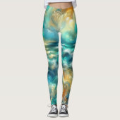 Leggings Dessin dur Pastel Océan Abstrait (Devant)