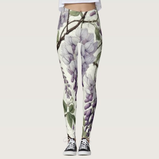 Leggings Dessin dur Pastel Purple Wisteria (Devant)