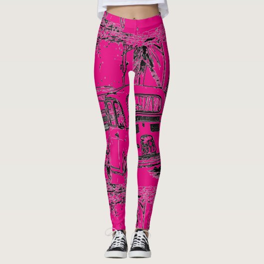 Leggings Dessin humoristique cool rose-chaud choquant petit (Devant)