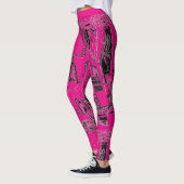 Leggings Dessin humoristique cool rose-chaud choquant petit (Gauche)