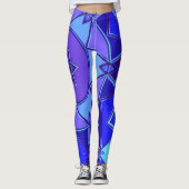 Leggings Dessin Mandala bleu et violet (Devant)