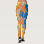 Leggings Dessin Mandala bleu orange et jaune (Dos)