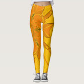 Leggings Dessin Mandala Fleur Jaune (Devant)