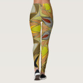 Leggings Dessin Mandala Fleur Jaune Gris et Rouge (Dos)