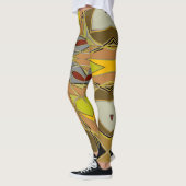 Leggings Dessin Mandala Fleur Jaune Gris et Rouge (Gauche)