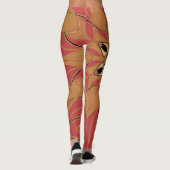 Leggings Dessin Mandala Fleur orange et rose (Dos)