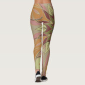 Leggings Dessin Mandala Fleur rouge orange et jaune (Dos)