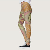 Leggings Dessin Mandala Fleur rouge orange et jaune (Gauche)