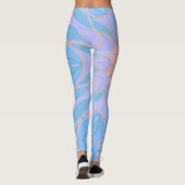 Leggings Dessin Mandala Flower bleu et jaune (Dos)