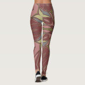 Leggings Dessin Mandala Flower rose et jaune (Dos)