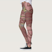 Leggings Dessin Mandala Flower rose et jaune (Gauche)