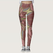 Leggings Dessin Mandala Flower rose et jaune (Devant)