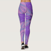 Leggings Dessin Mandala Flower violet rose et bleu (Dos)