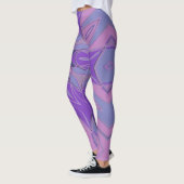 Leggings Dessin Mandala Flower violet rose et bleu (Gauche)